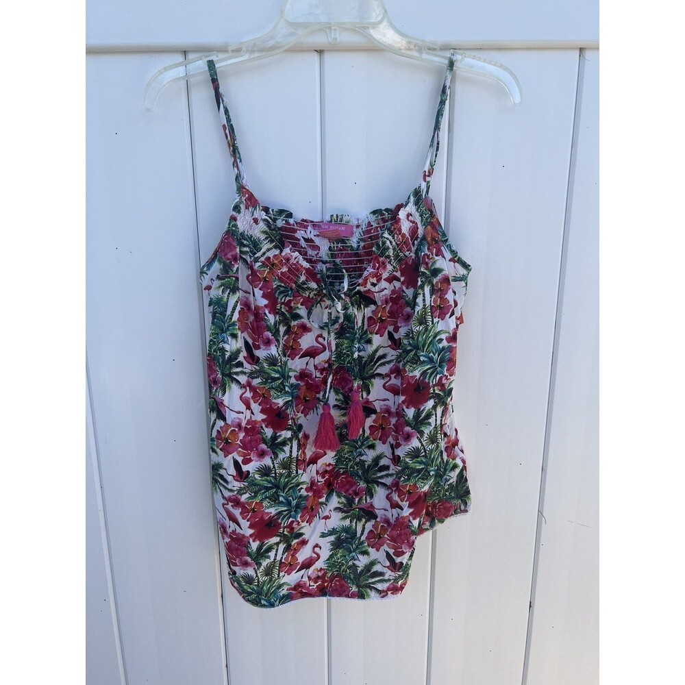Isaac Mizrahi Sleepwear Womens Medium Floral Spaghetti Strap Cami Colorful